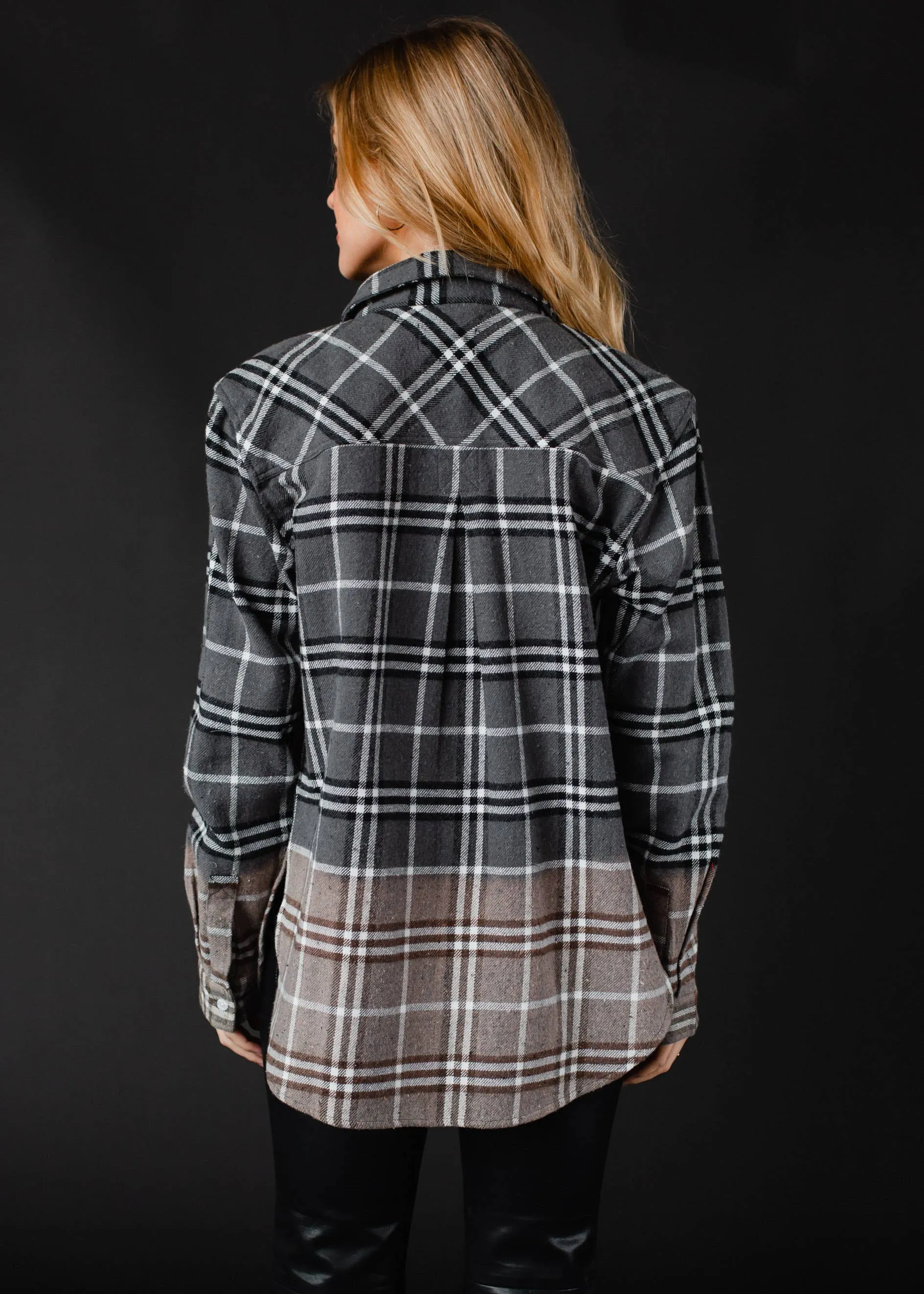 Gray, Black & White Plaid Flannel