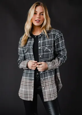 Gray, Black & White Plaid Flannel