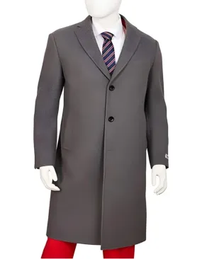 Gray Regular Fit men's Overcoat