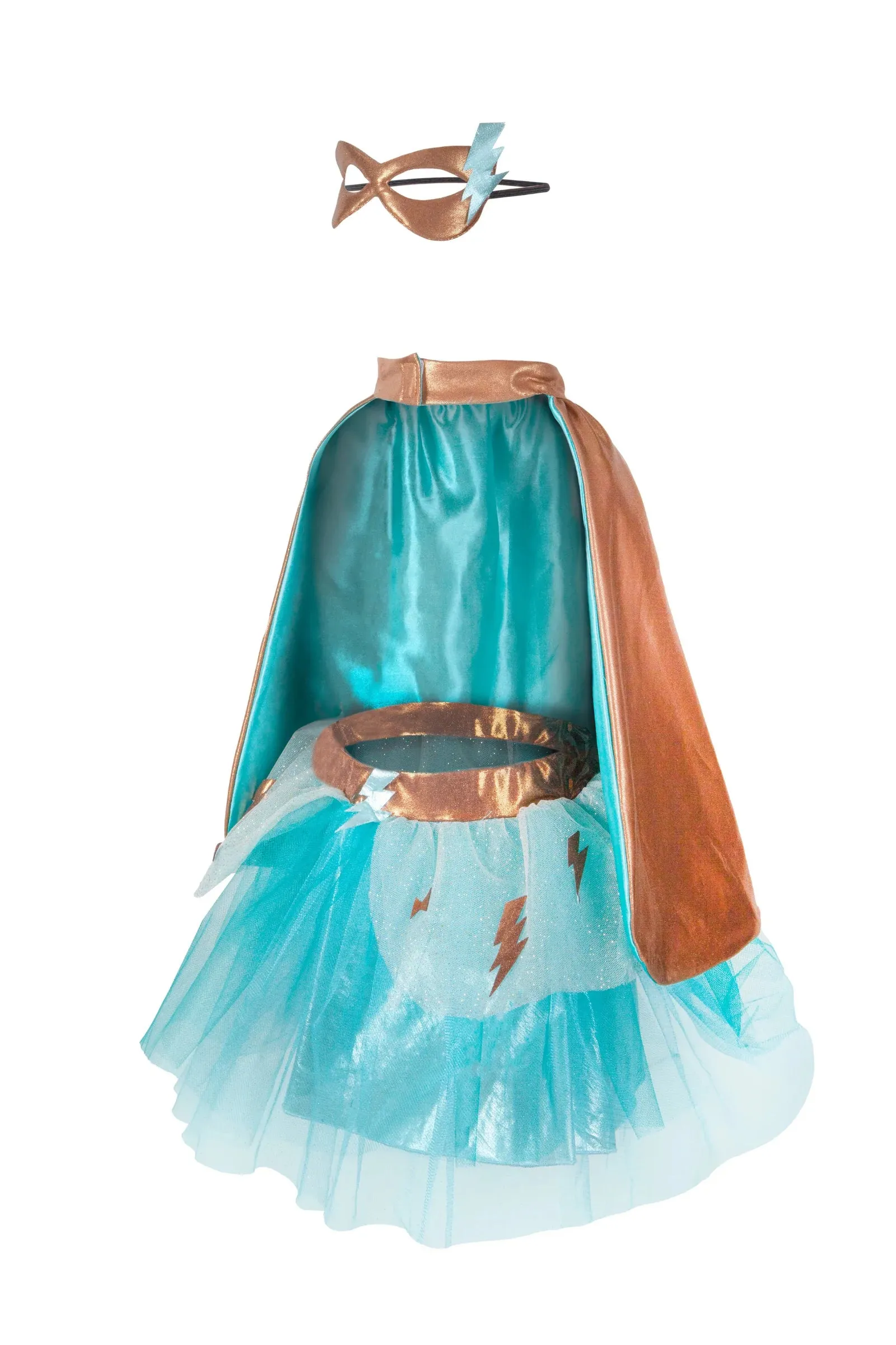 Great Pretenders - Copper & Teal Super-Duper Tutu, Cape & Mask Set