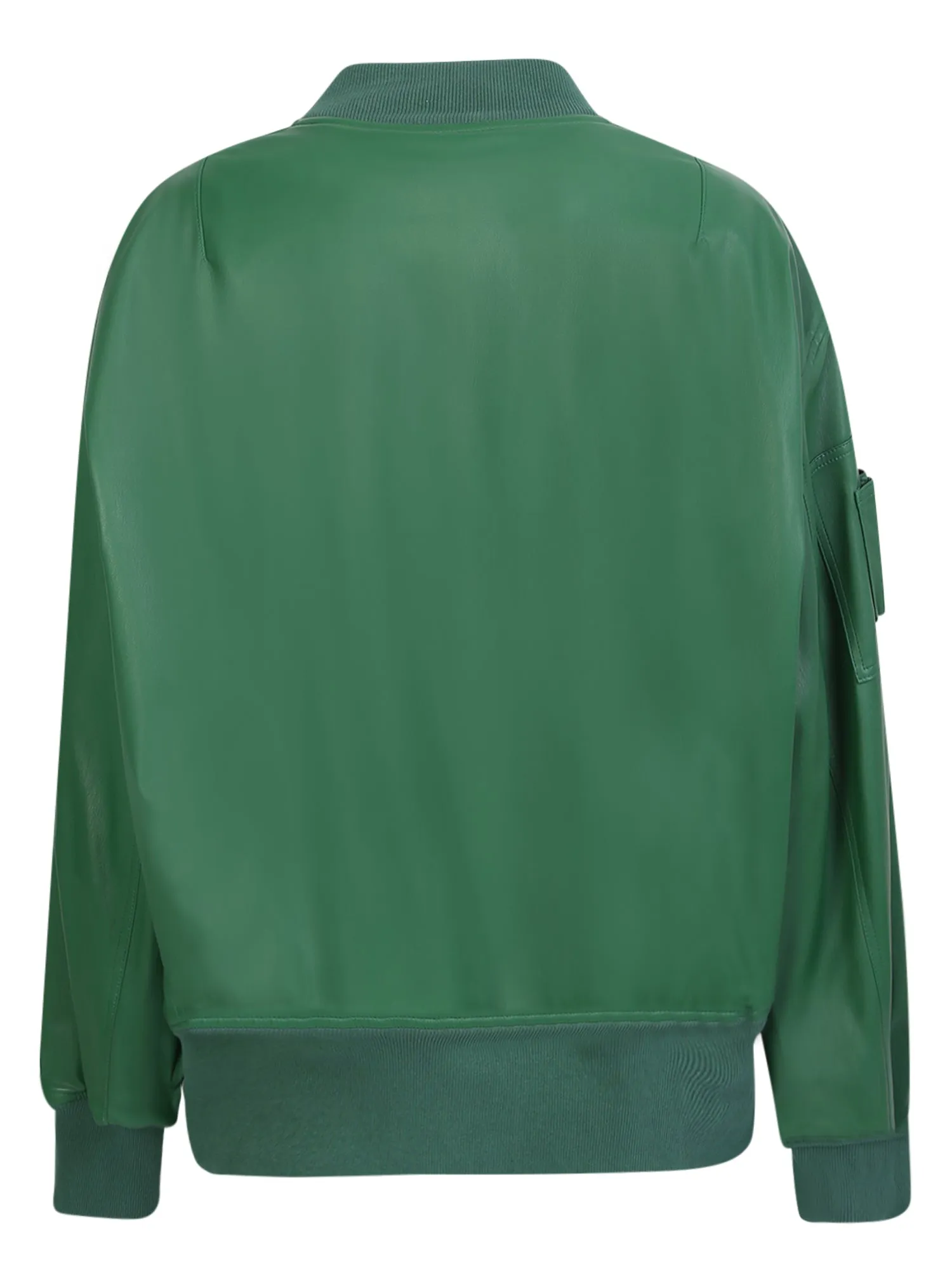 Green eco-leather bomber