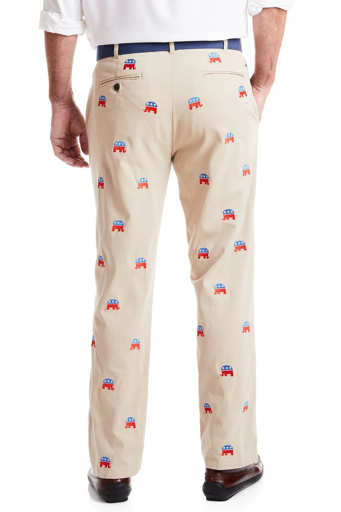 Harbor Pant Stretch Twill Khaki with GOP Elephant