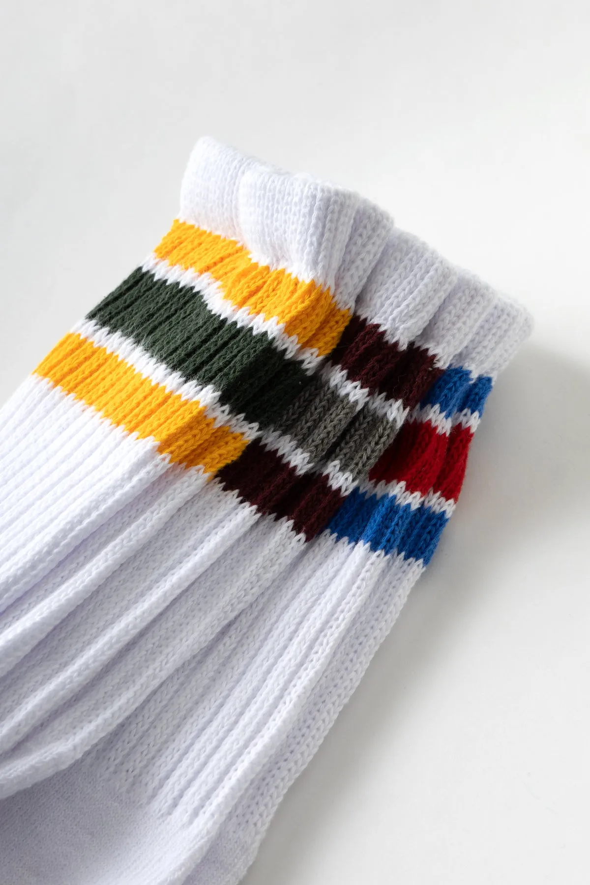 Healthknit - 3 Pack Crew Socks - White Multi Stripe