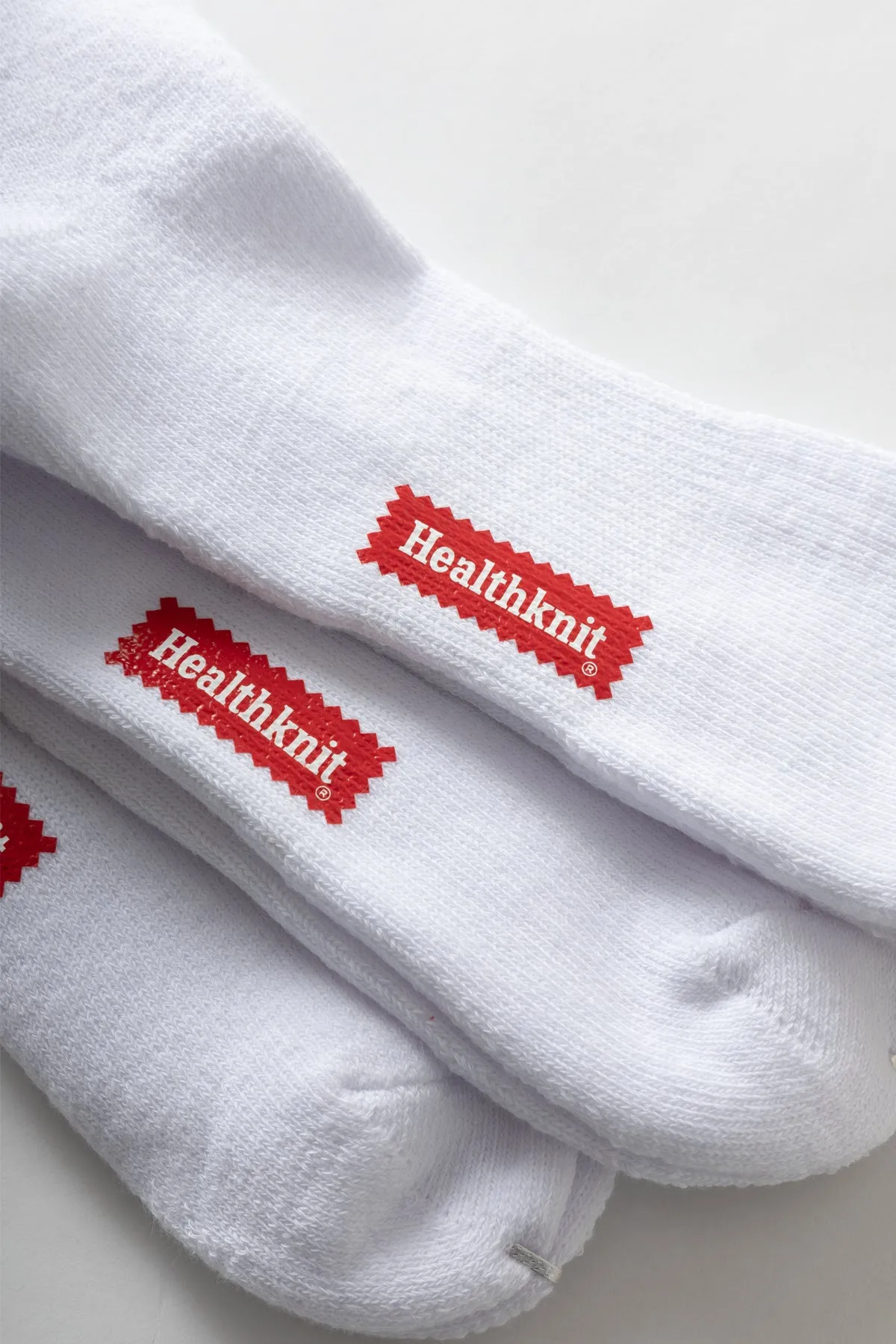 Healthknit - 3 Pack Crew Socks - White Multi Stripe