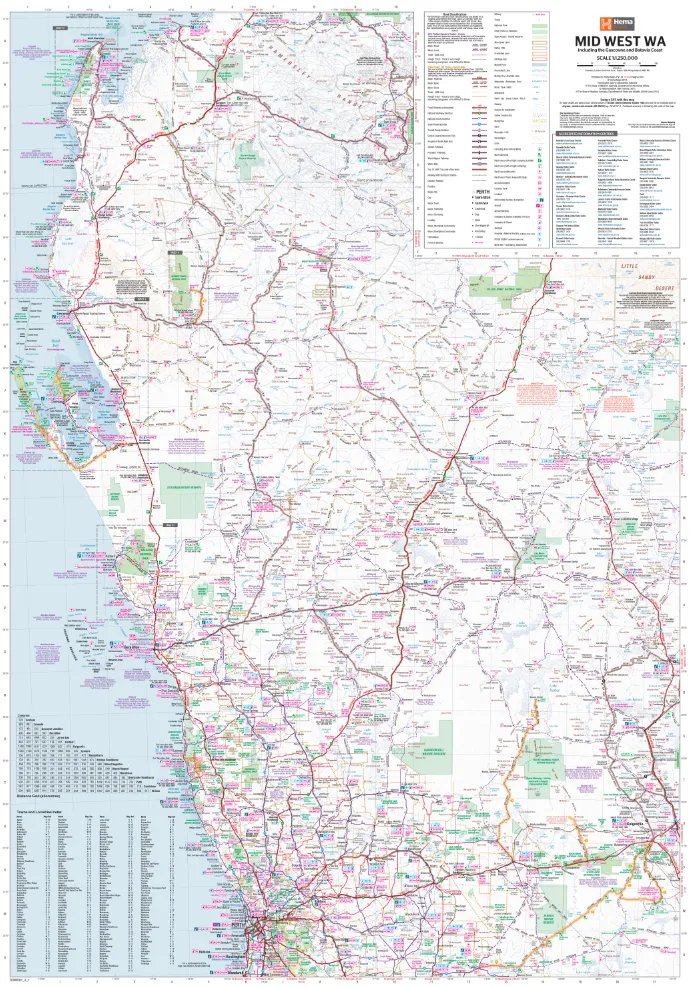 Hema Mid West Western Australia Map 4th Edition