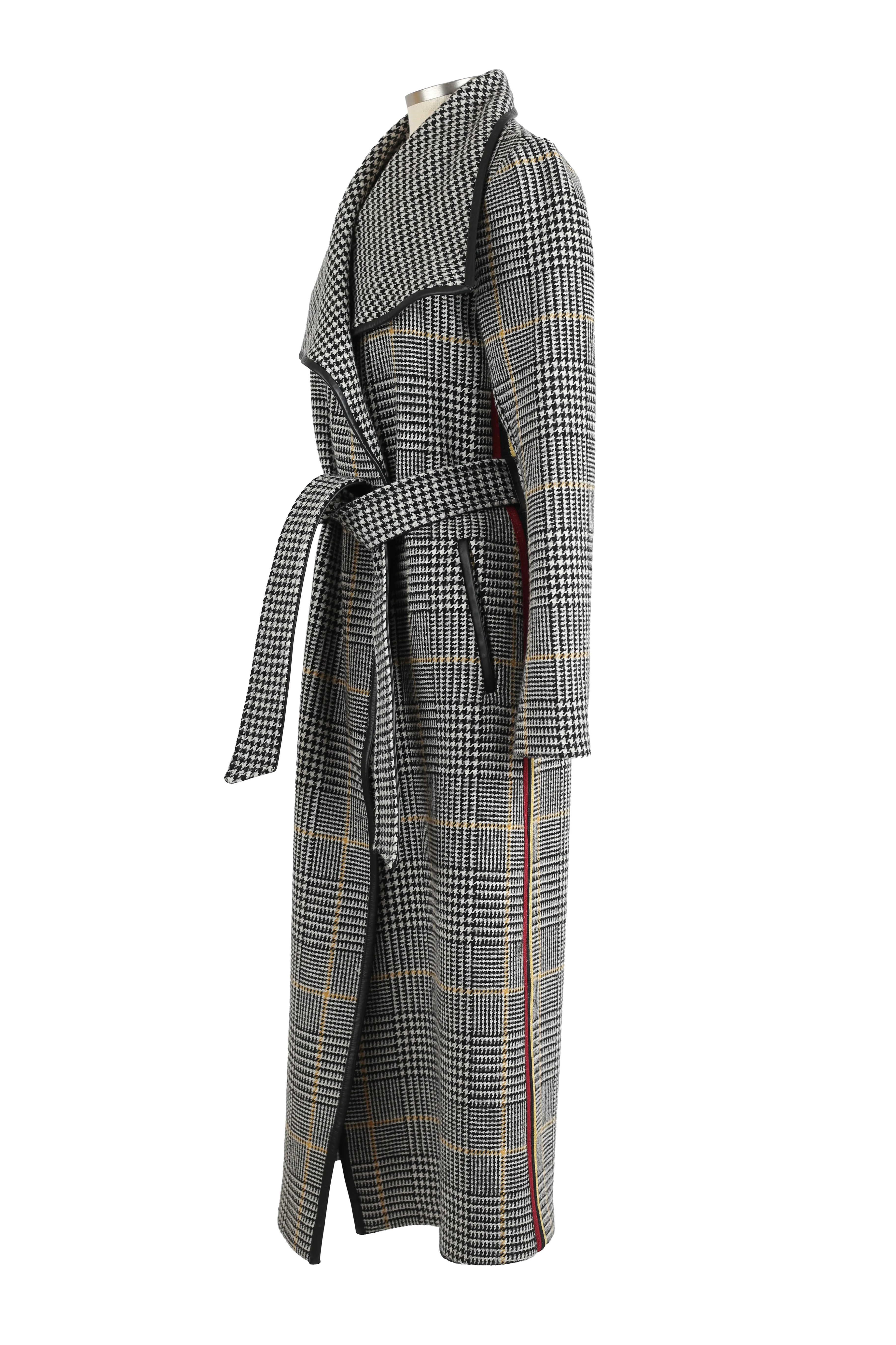 Houndstooth Wool Overcoat