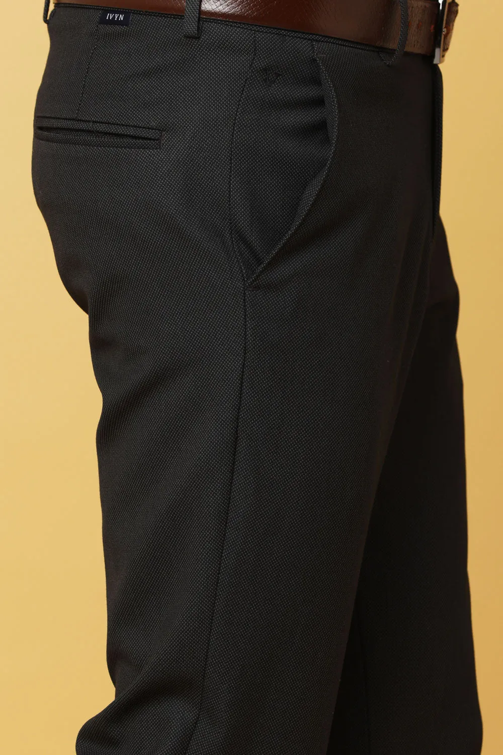 Ivyn Slim-Fit Sun Rice Grey Formal Trousers