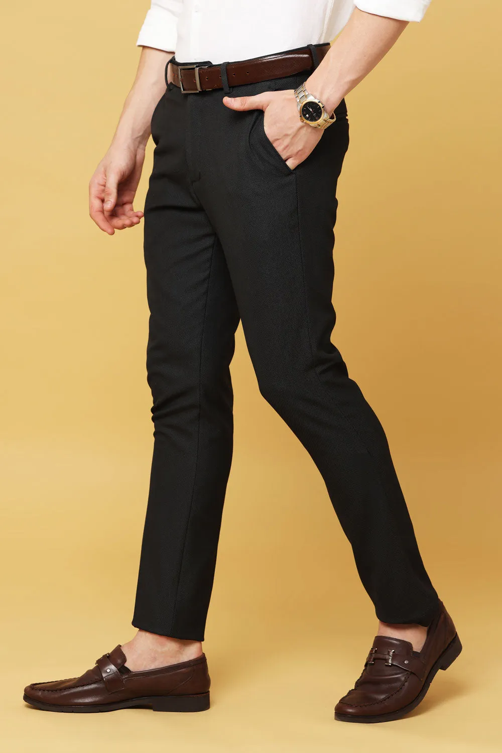 Ivyn Slim-Fit Sun Rice Grey Formal Trousers