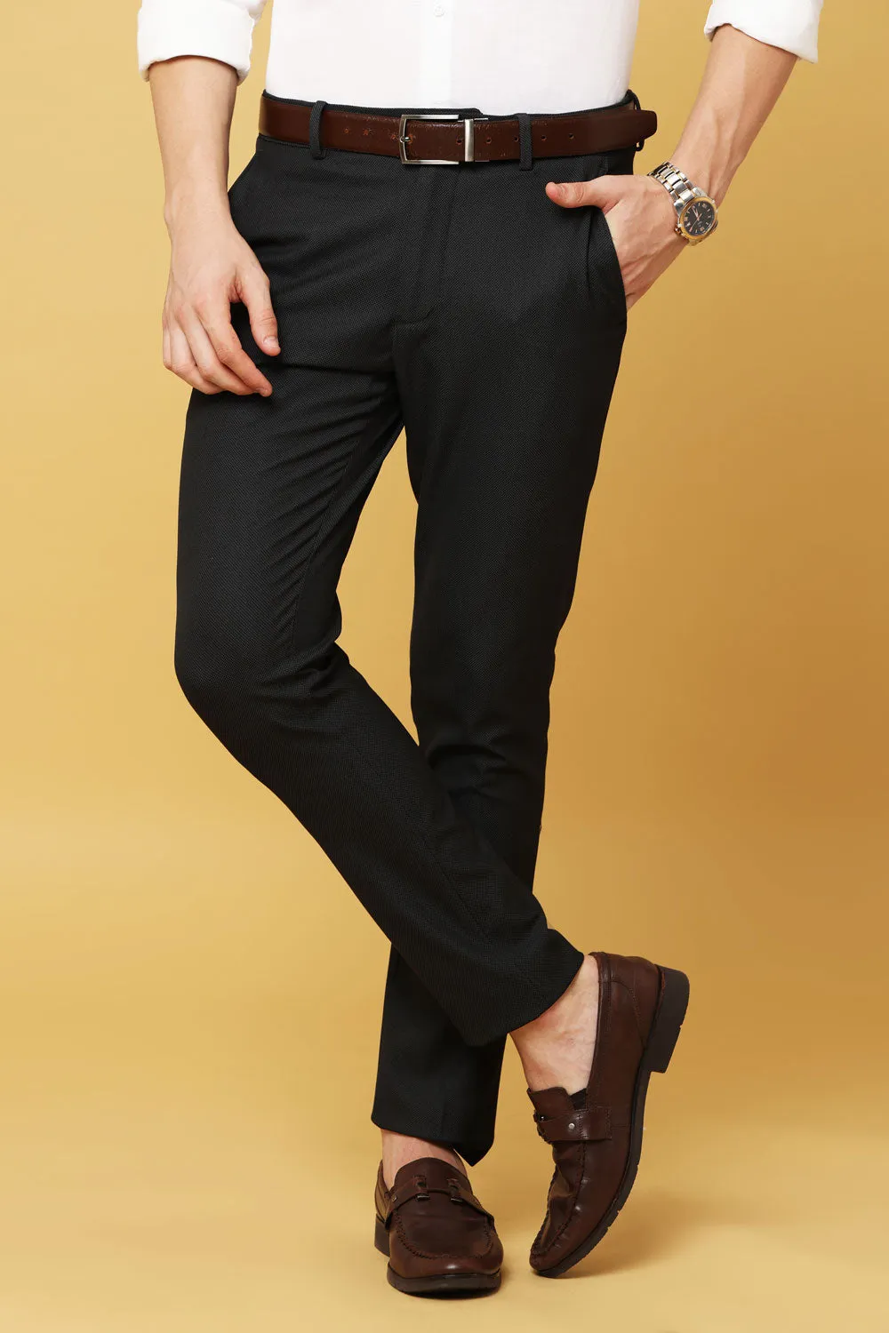 Ivyn Slim-Fit Sun Rice Grey Formal Trousers