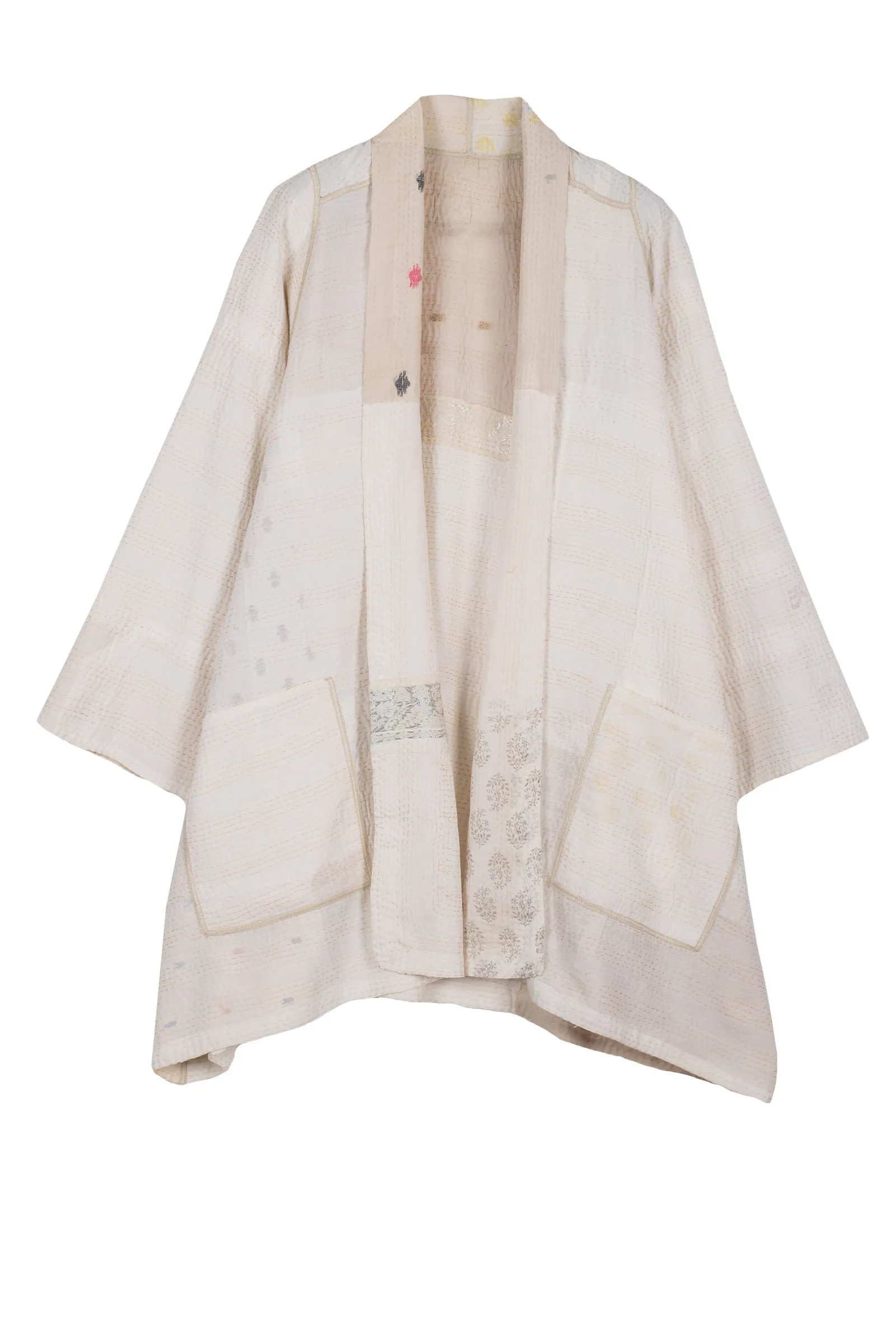 JAIPUR WHITE KANTHA A-LINE JKT - jw2003-ivy -