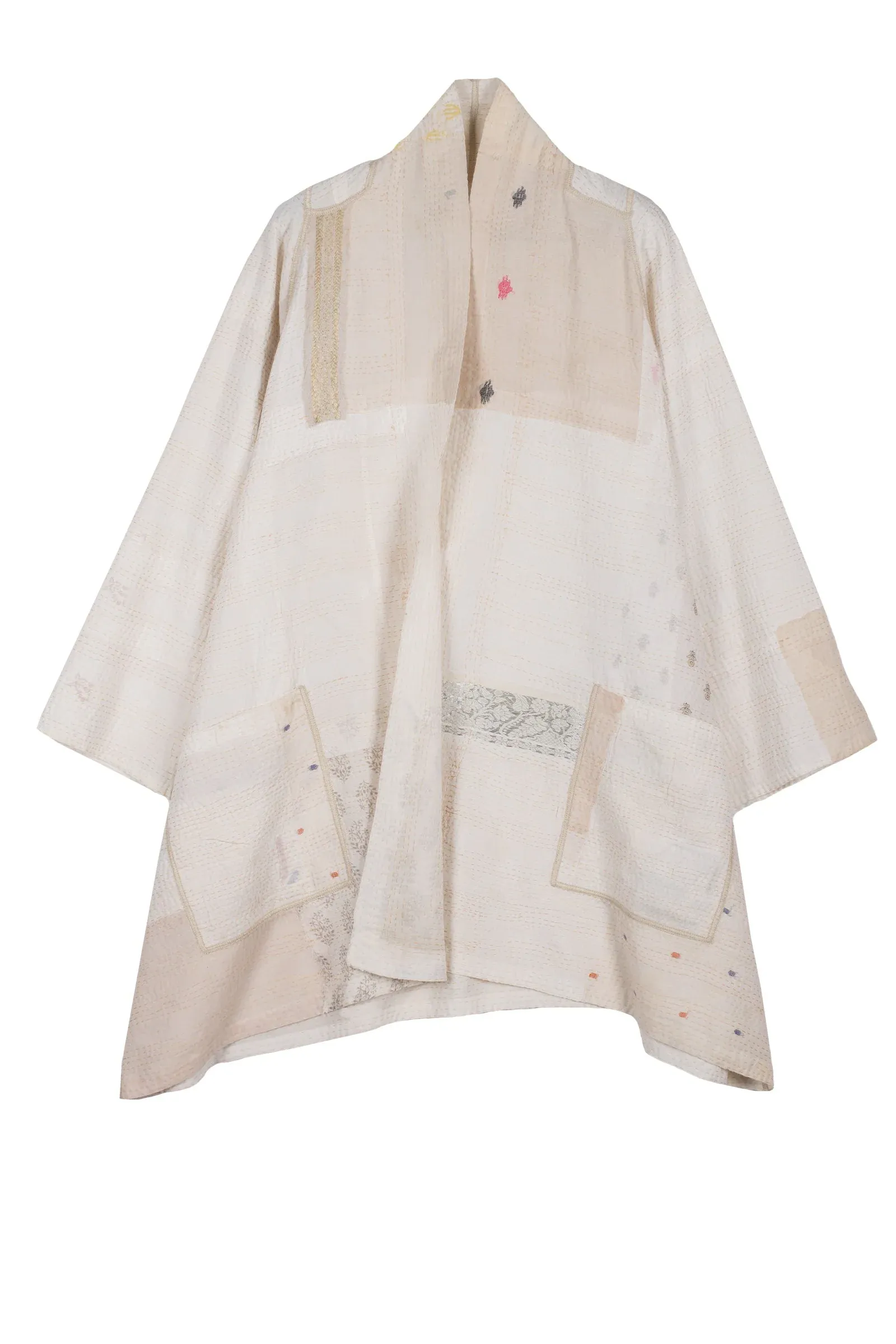 JAIPUR WHITE KANTHA A-LINE JKT - jw2003-ivy -