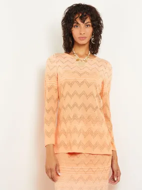 Jewel Neck Tunic - Ombre Pointelle Soft Knit