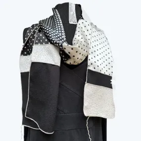 Judith Bird Scarf, SilkSingles, Small Dots, Black/White