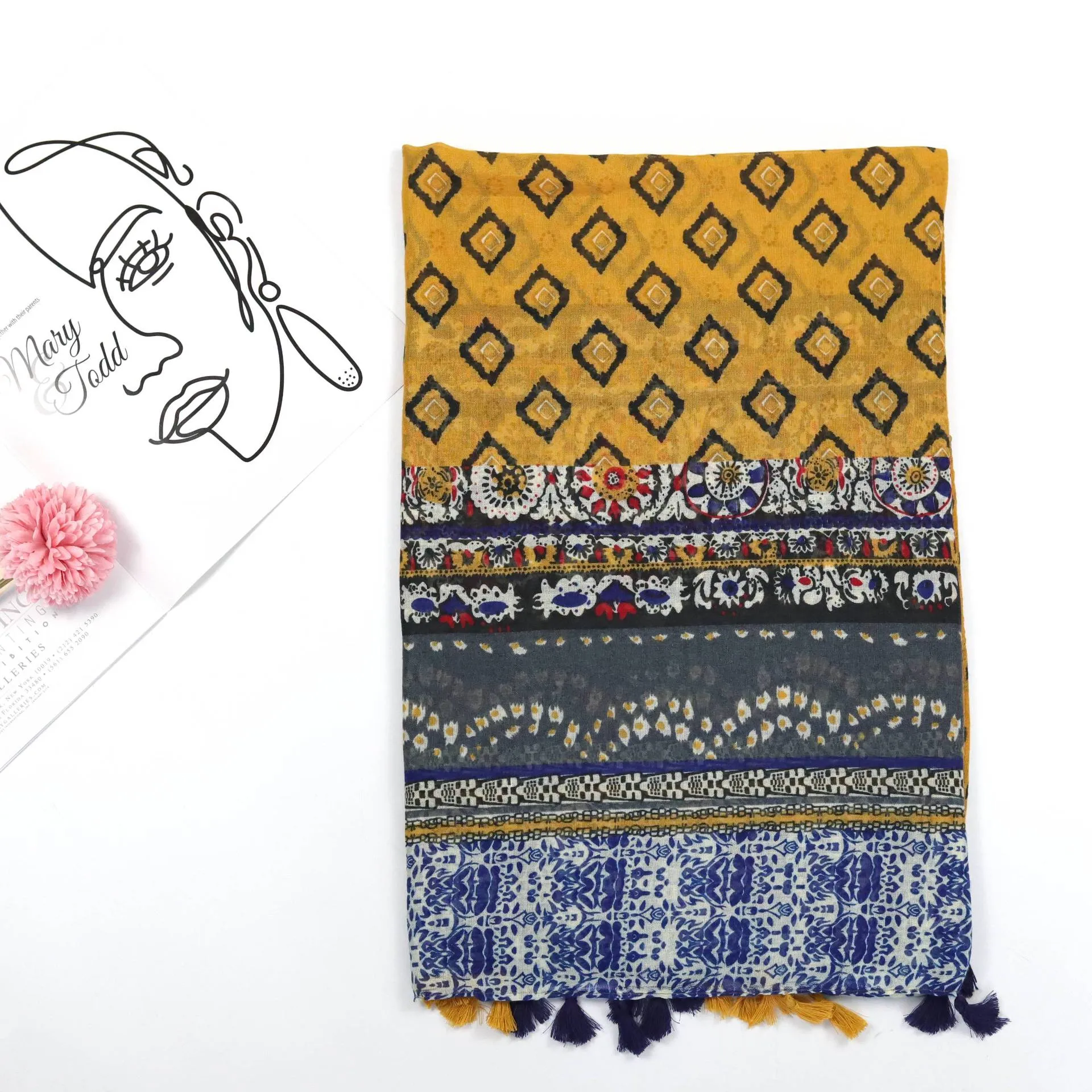 JY211124 ethnic style printed scarf