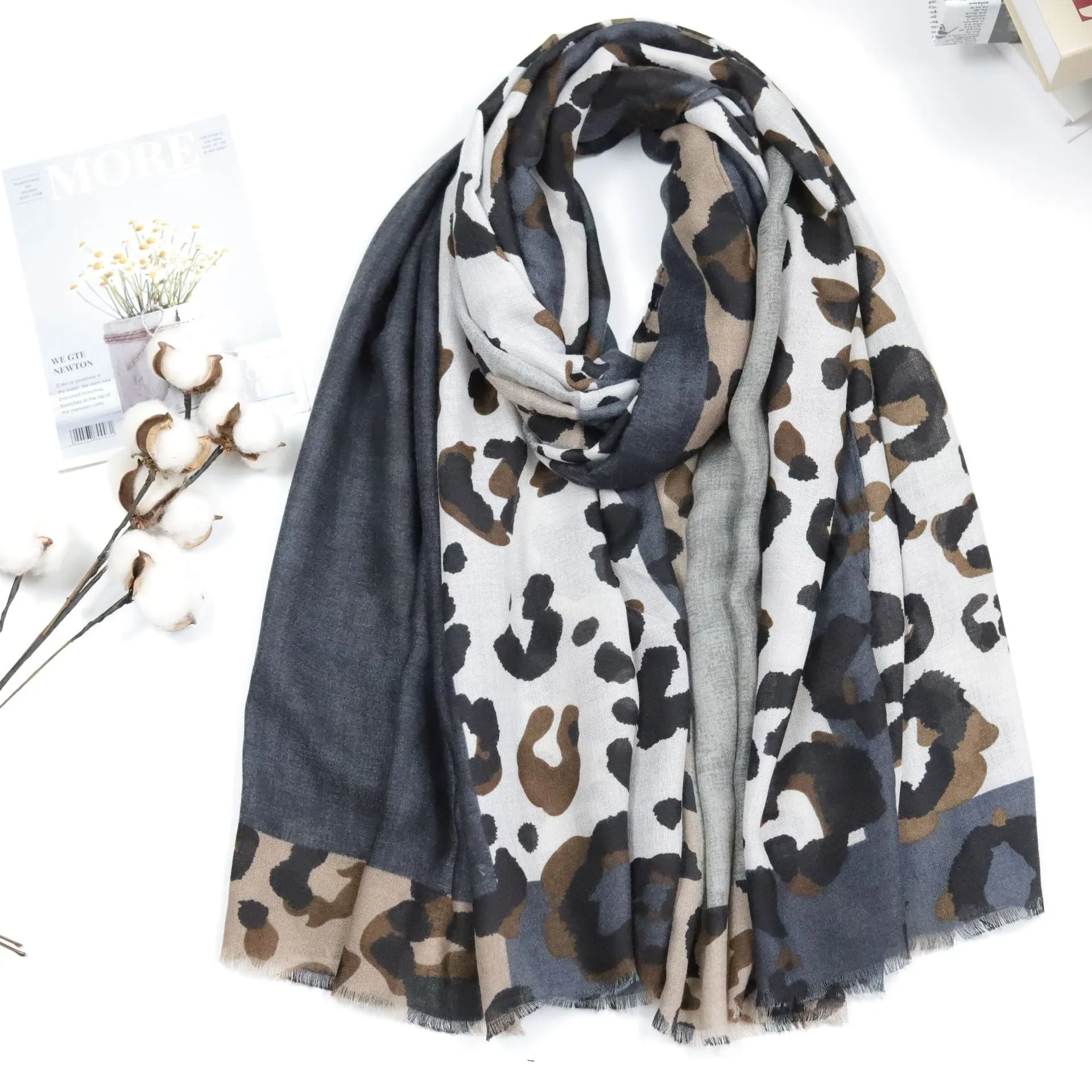 JY2165 leopard print printed scarf