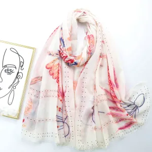 JY220705 hot stamping phoenix feather printed scarf