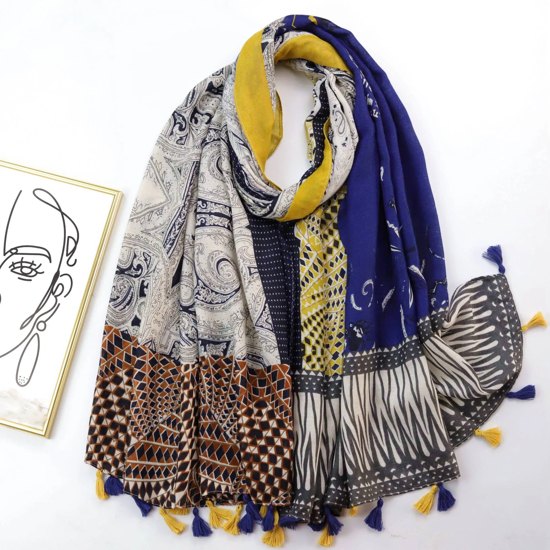 JY220758 Cashew printed scarf