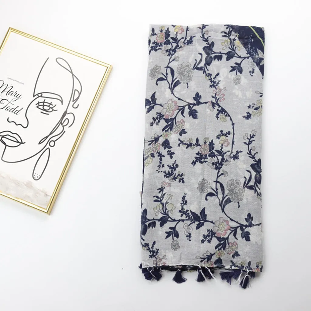 JY221204 floral printed voile scarf