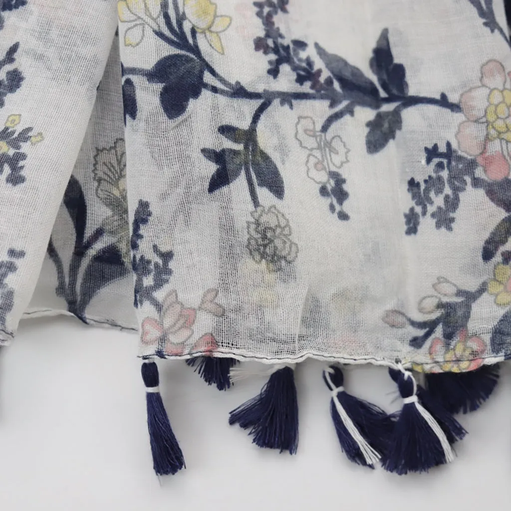 JY221204 floral printed voile scarf