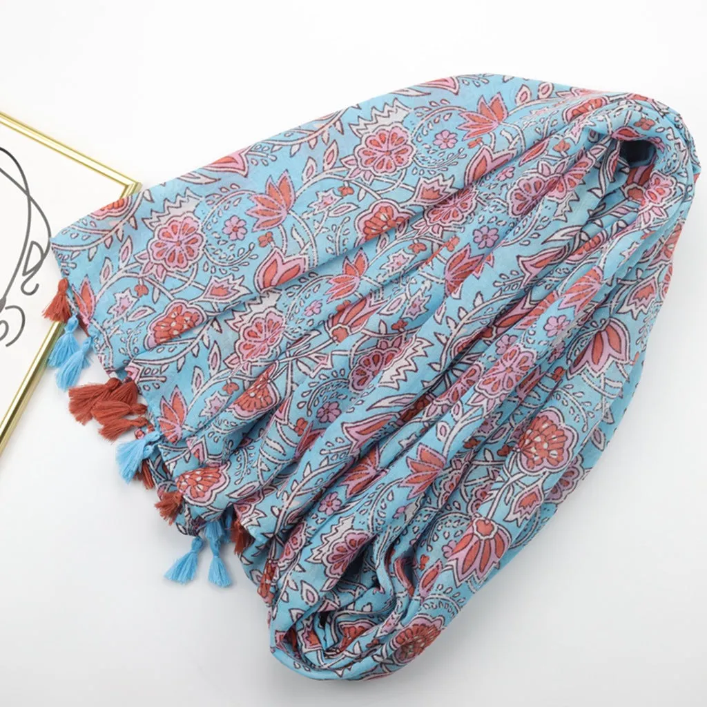 JY230218 Bodhi leaf printed scarf