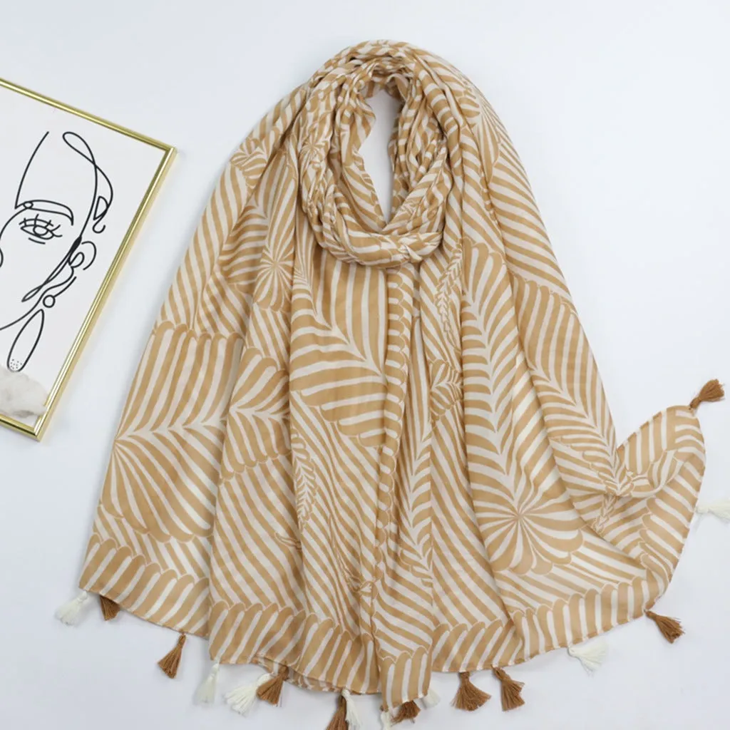 JY230334 Geometric line printed scarf