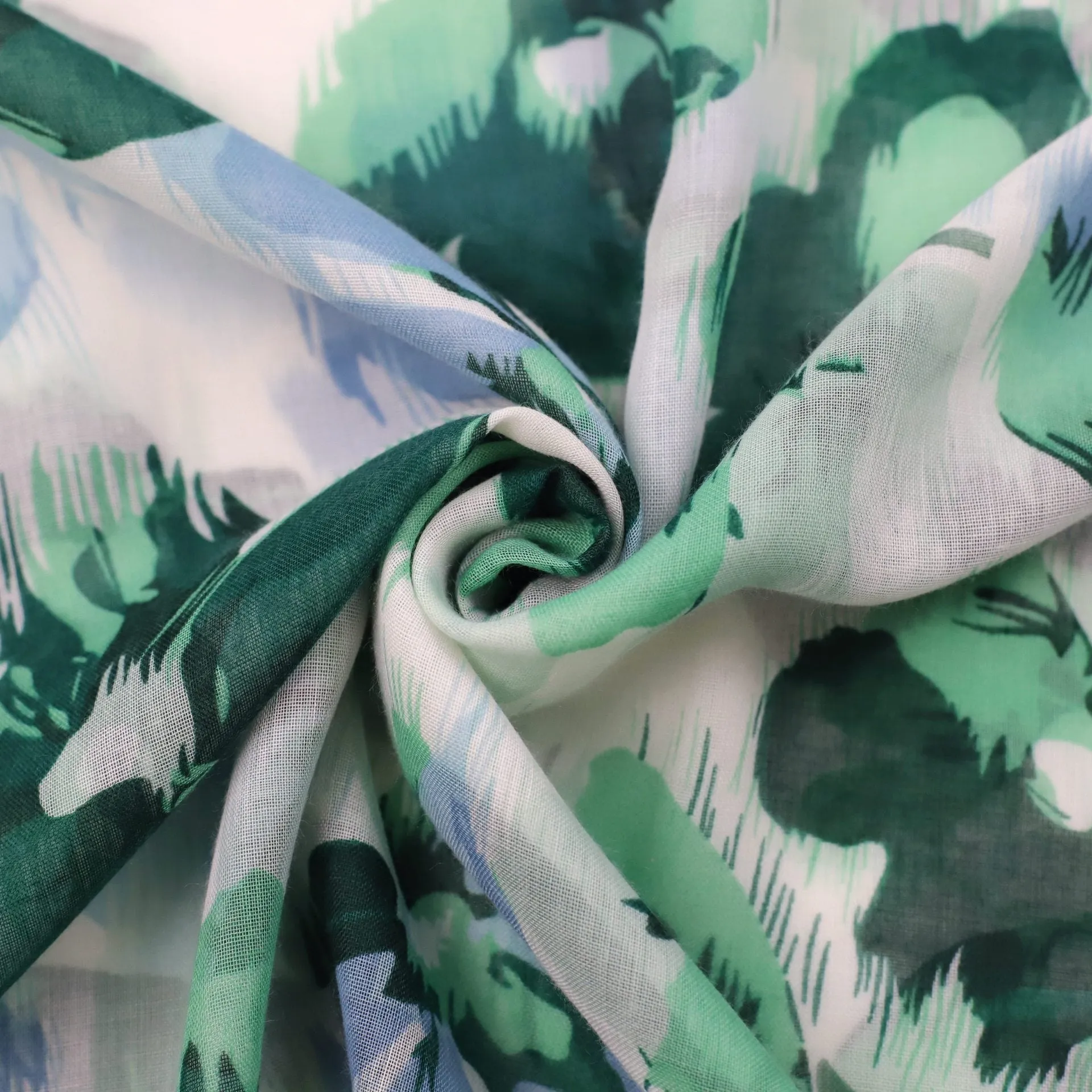 JY230515 Butterfly orchid leaf printed scarf