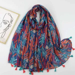 JY230901 ear of wheat flower printed scarf