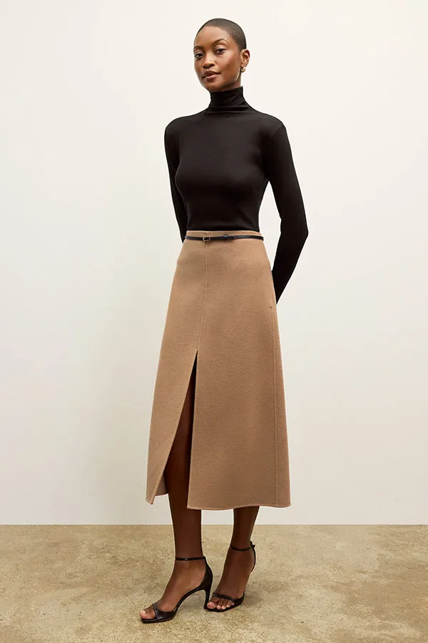 Kerri Skirt - Double-Face Wool :: Camel