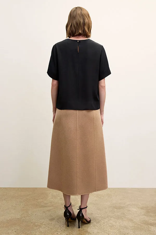 Kerri Skirt - Double-Face Wool :: Camel