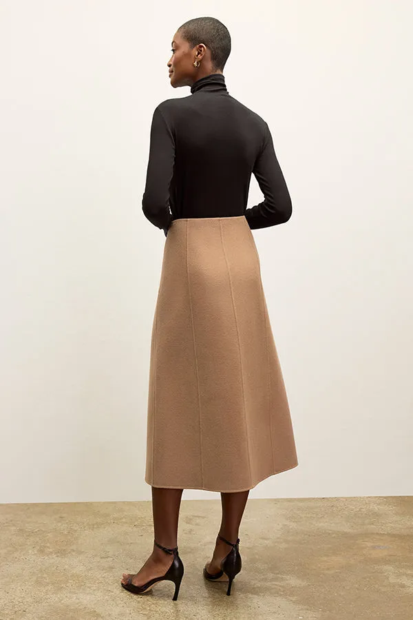 Kerri Skirt - Double-Face Wool :: Camel