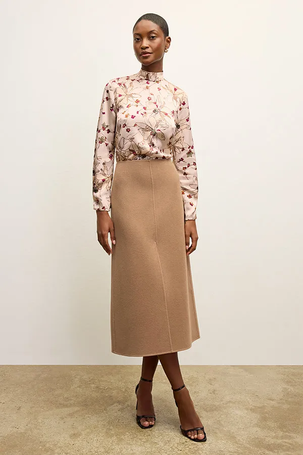 Kerri Skirt - Double-Face Wool :: Camel