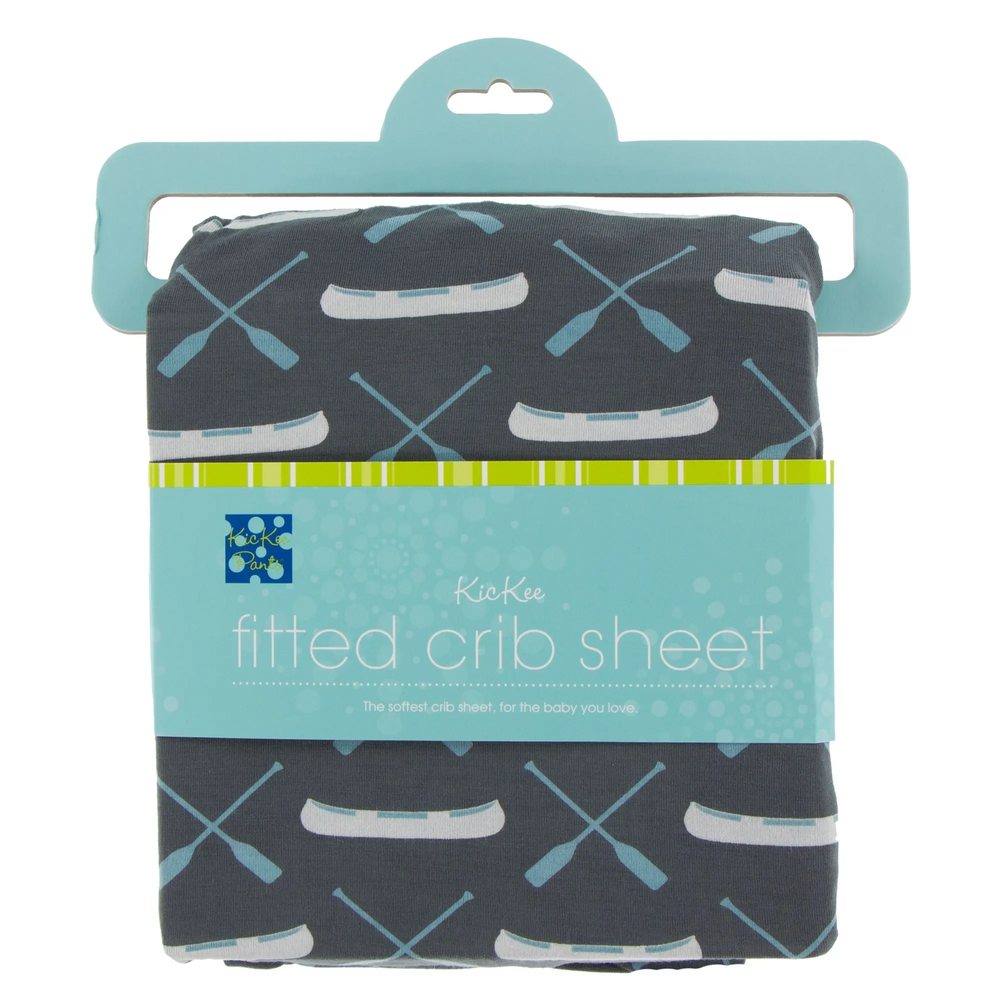 KicKee Pants Stone Paddles and Canoe Fitted Crib Sheet