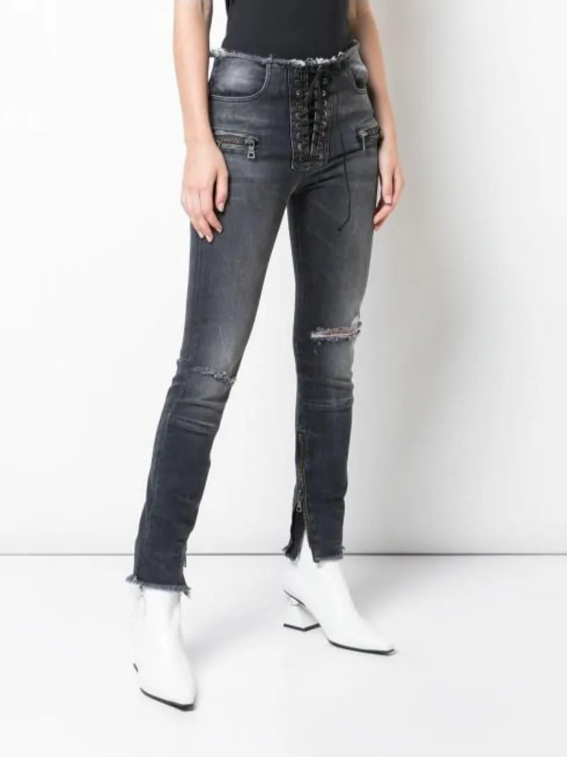 Lace Up Skinny Trousers