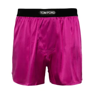 Logo-Waistband Satin Boxers