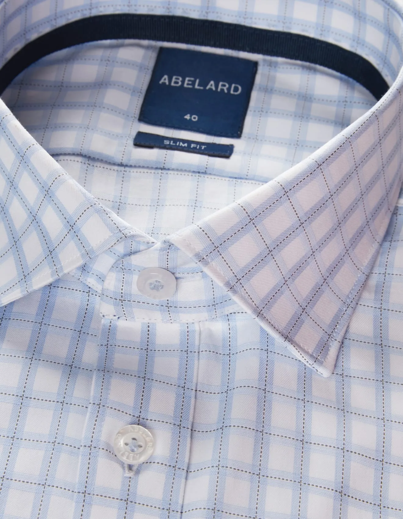 Long Sleeve Business Shirt - Check - Sky Blue