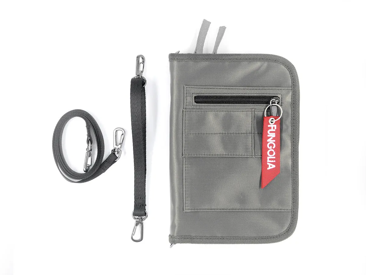 <A 000a001a92wx> Fungolia MA1 Passport Holder (Silver Grey)