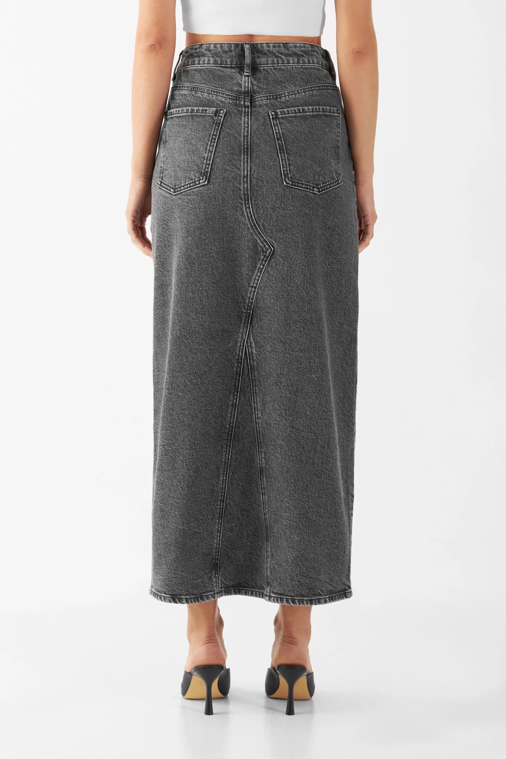 Luce Midi Skirt Light Grey