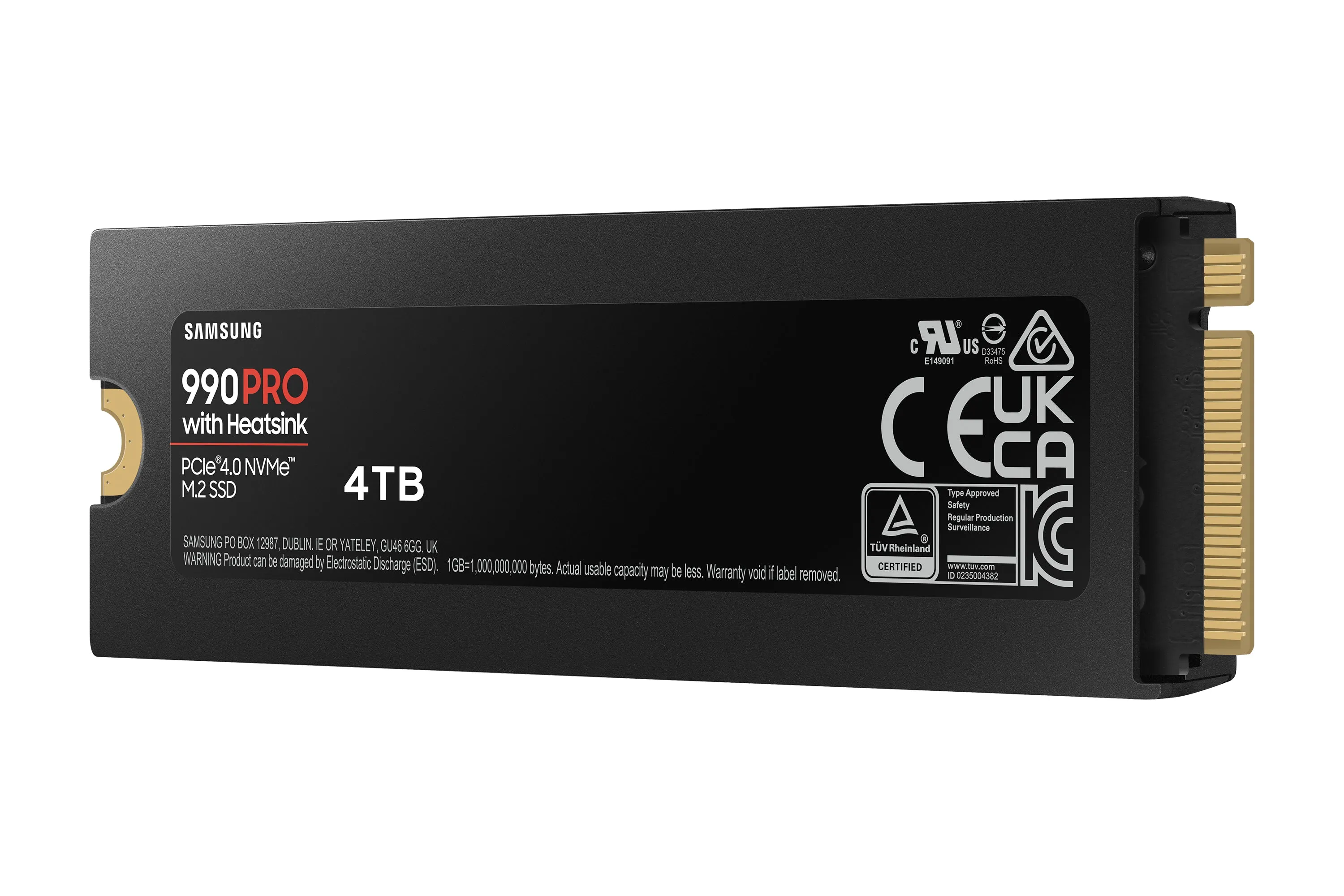 M.2 4Tb Samsung 990 Pro Heatsink Nvme Pcie 4.0 X 4 Retail