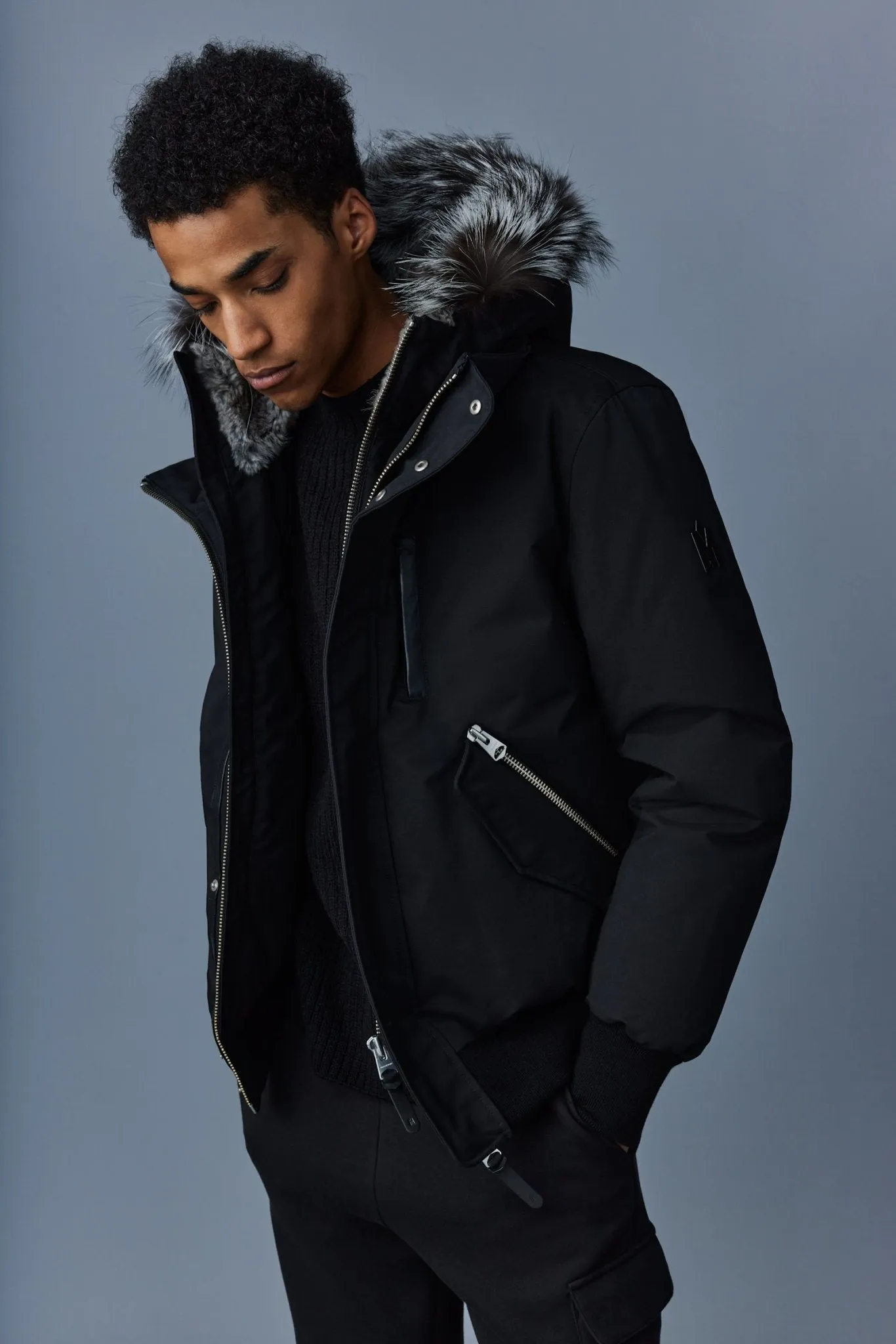 MACKAGE DIXON-X - 2-in-1 Nordic Tech Down Bomber With Silver Fox Fur