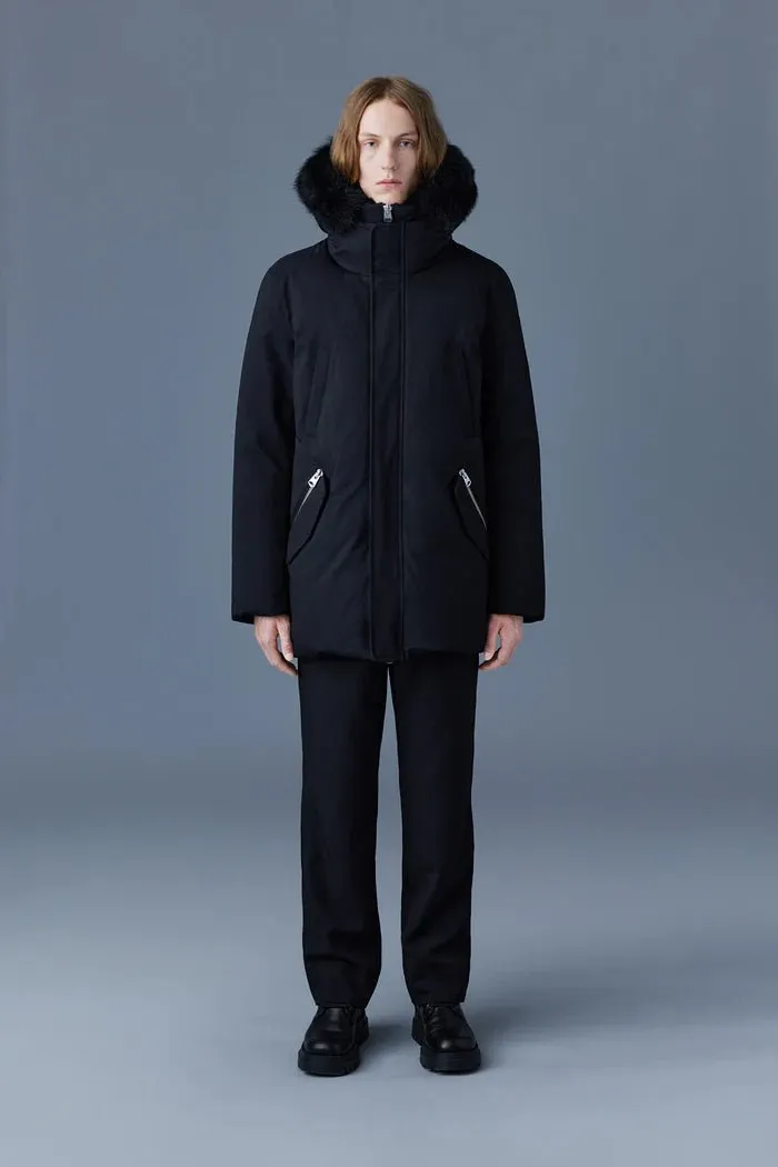 MACKAGE EDWARD-SH - 2-in-1 Down Parka With Hooded Bib And Detachable Sheepskin Collar