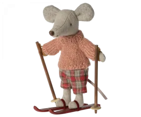 Maileg Winter Mouse, Big Sister with Ski Set