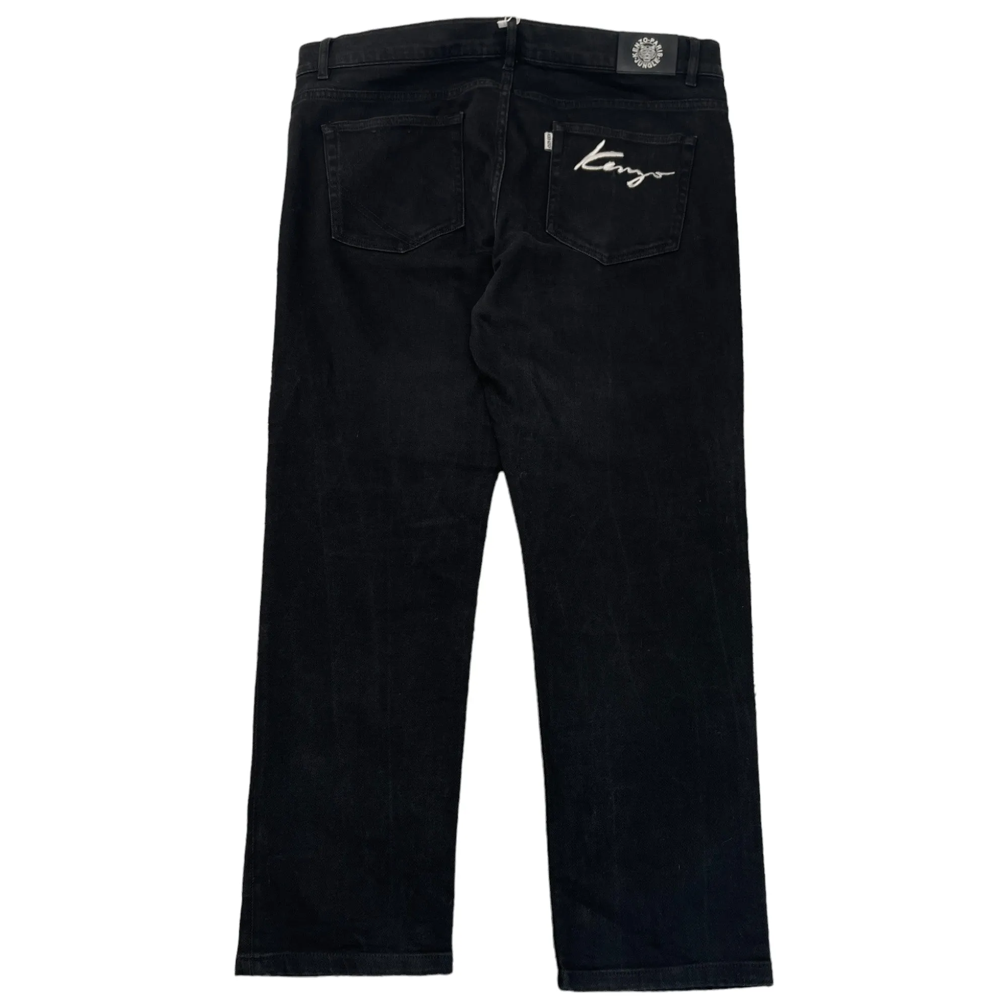 Men's Embroidered Logo Jeans Black Size Waist 36"