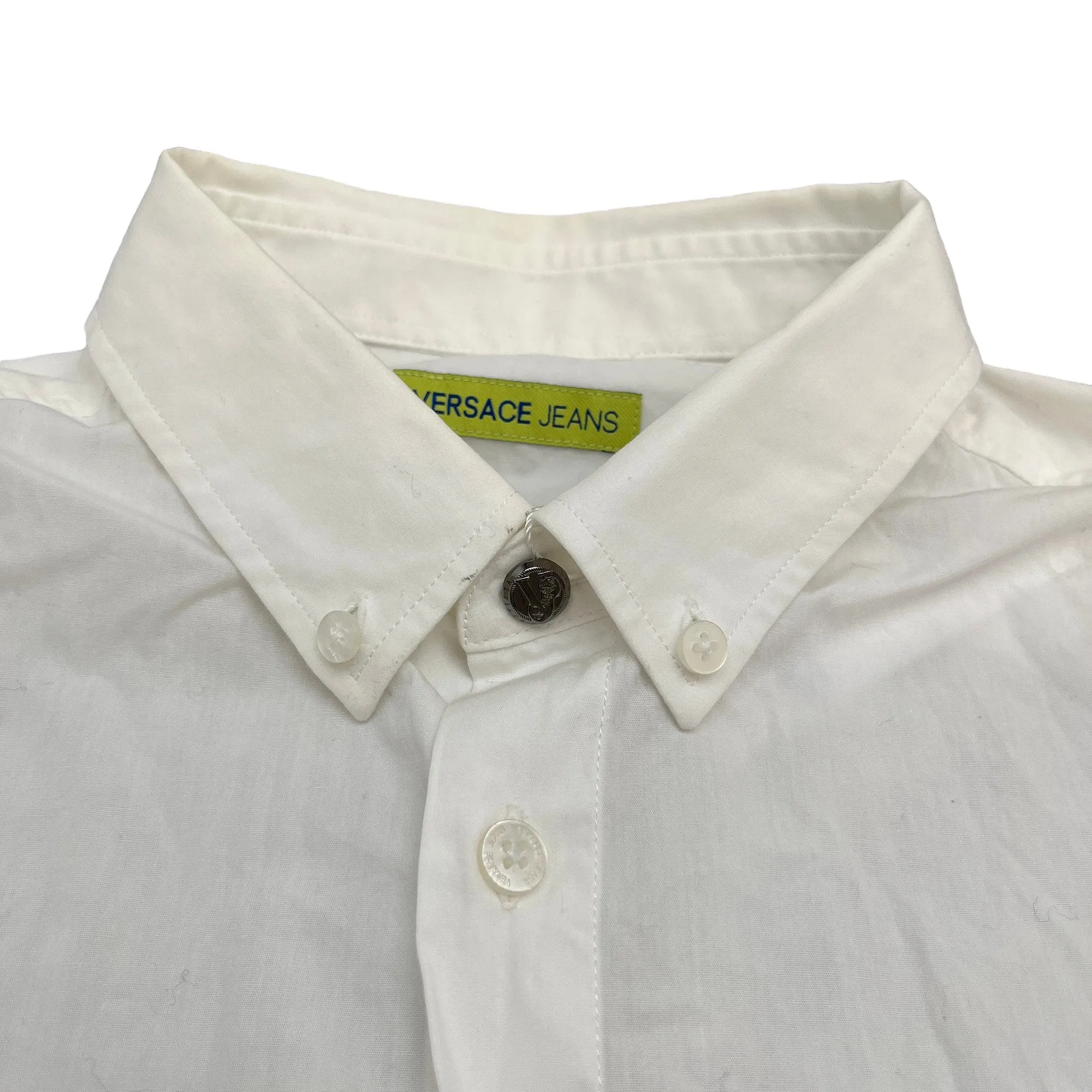 Men's Jeans Embroidered Logo Shirt White Size IT 50 / UK L