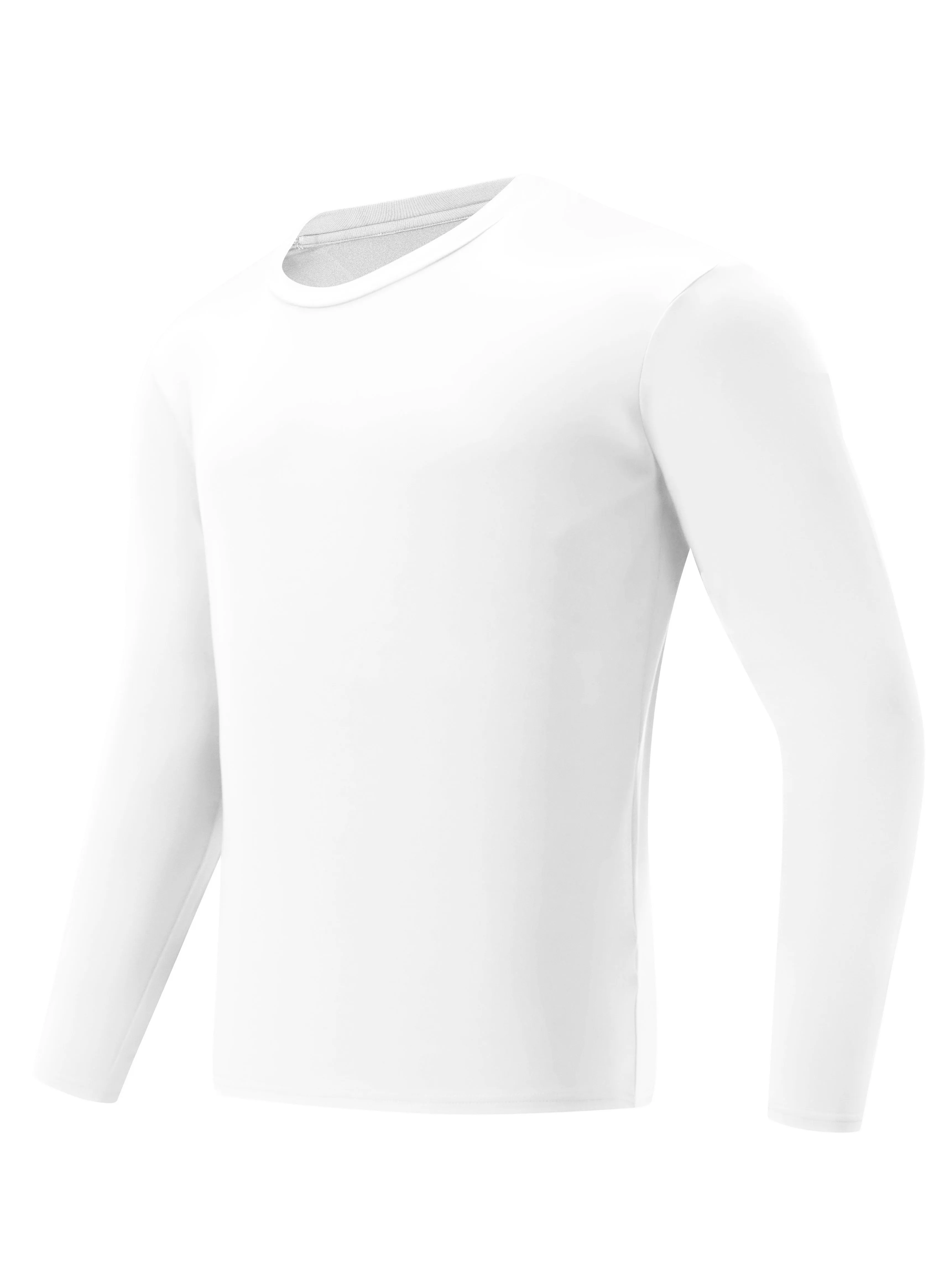 Men's Thermal Underwear Tops Crew Neck Base Layer Long Sleeve Tops Fleece Lining Bottoming Shirts