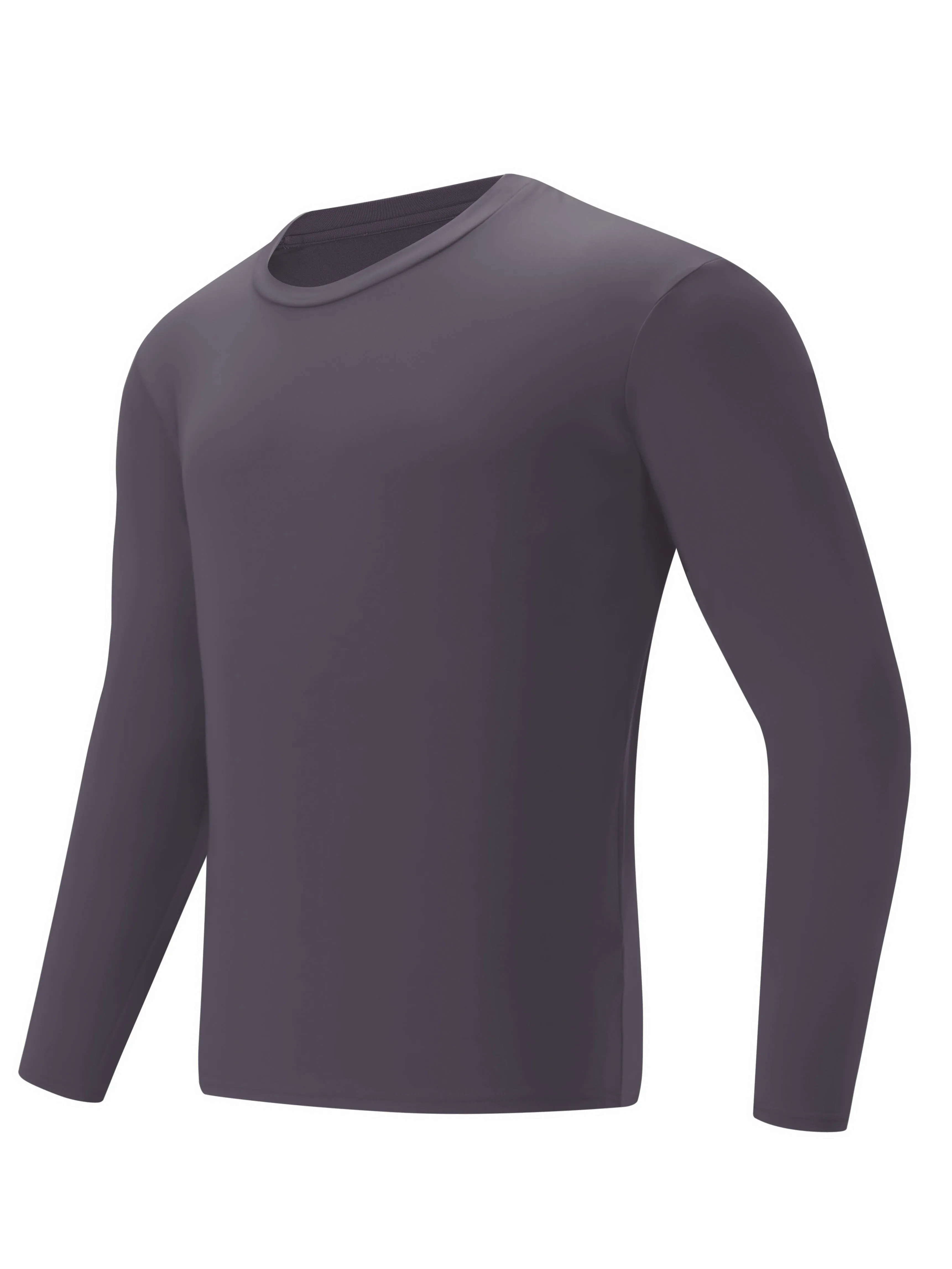 Men's Thermal Underwear Tops Crew Neck Base Layer Long Sleeve Tops Fleece Lining Bottoming Shirts