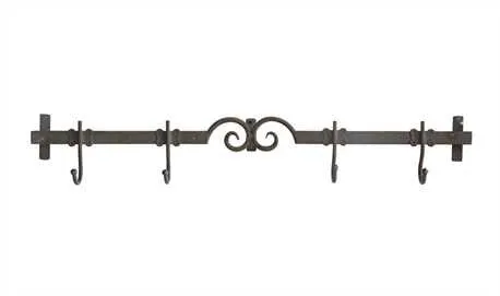 METAL WALL HANGER W/ 4 HOOKS