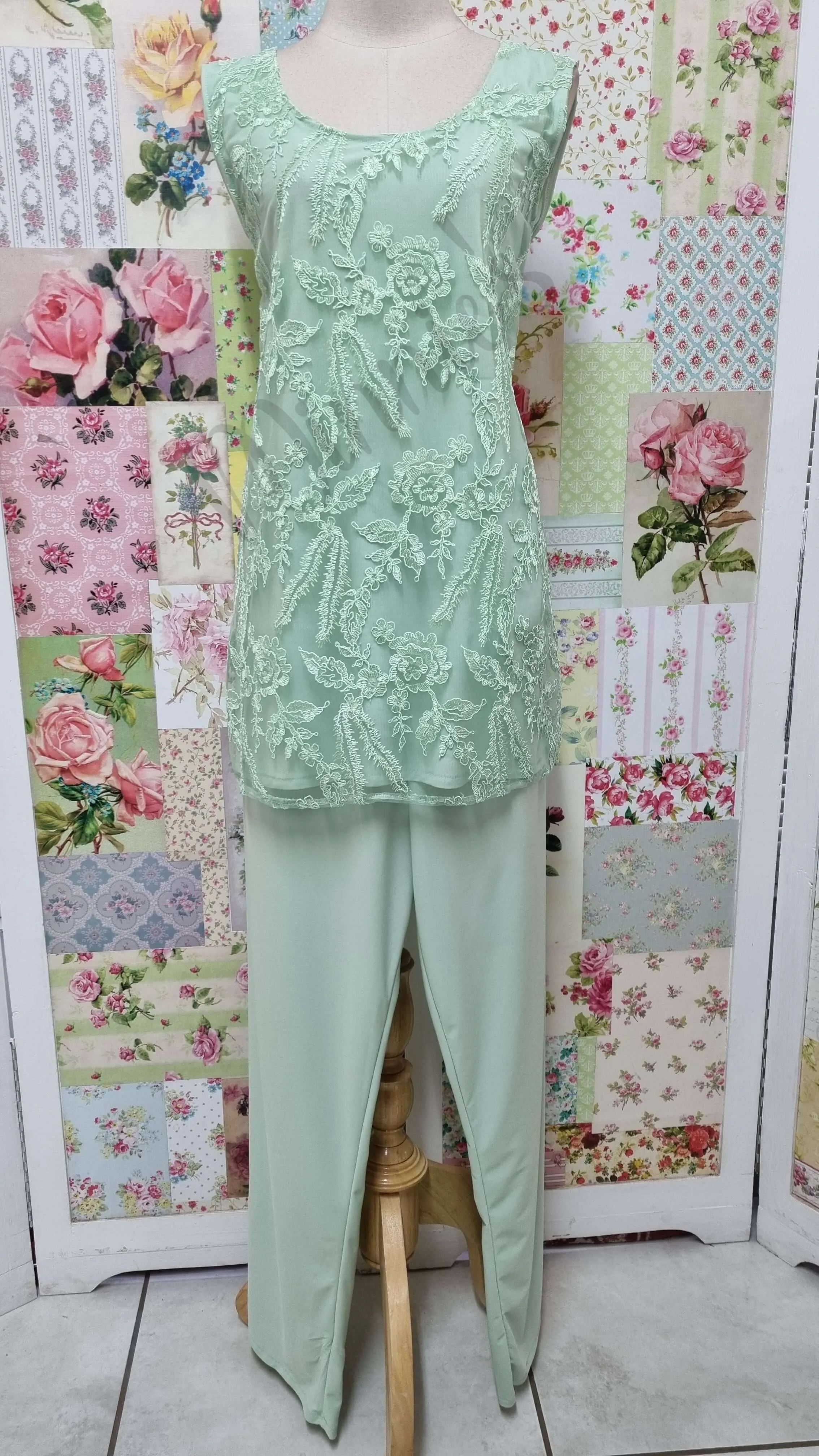 Mint Green 3-Piece Pants Set GD0223