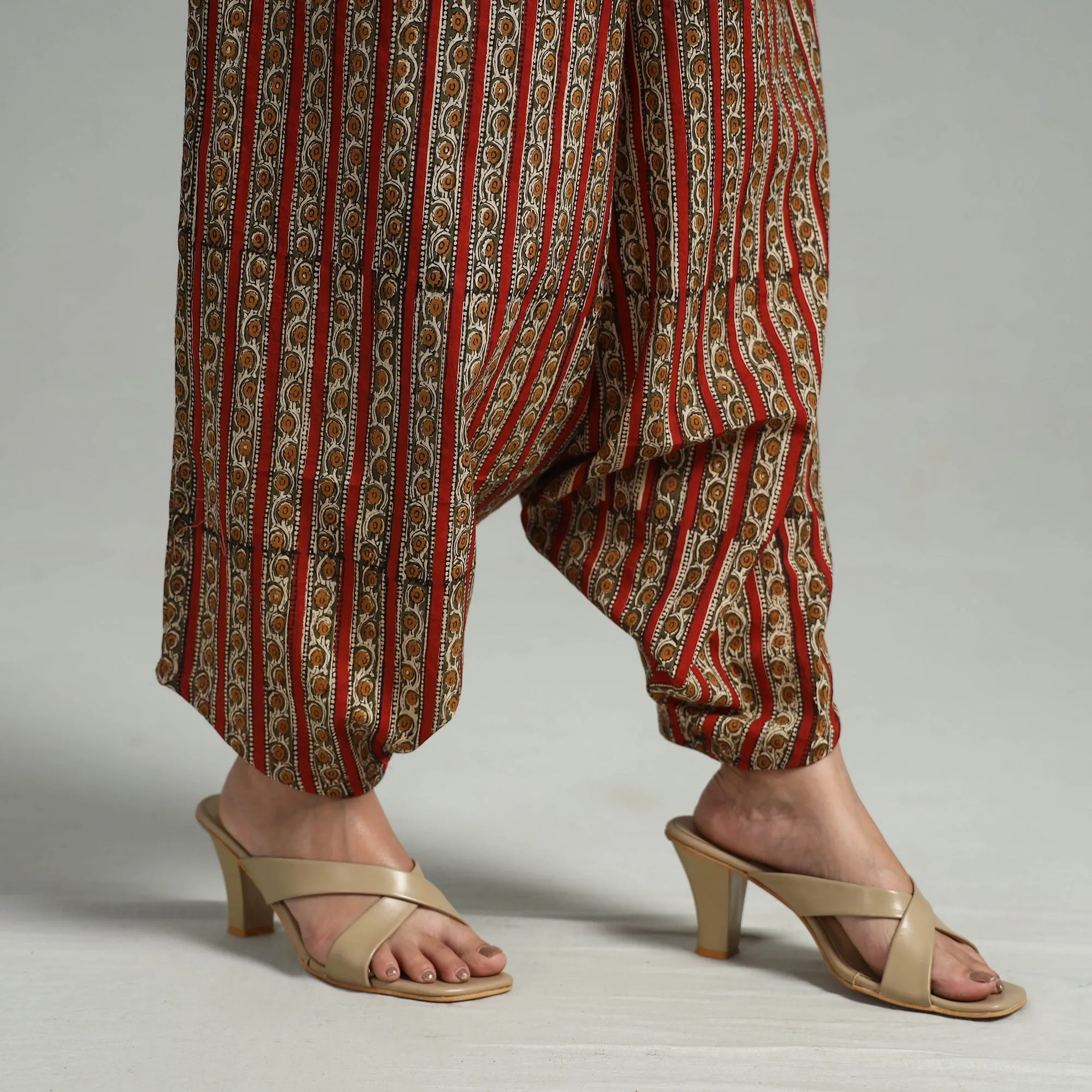 Multicolor - Bagru Block Print Cotton Elasticated Harem Pant 03