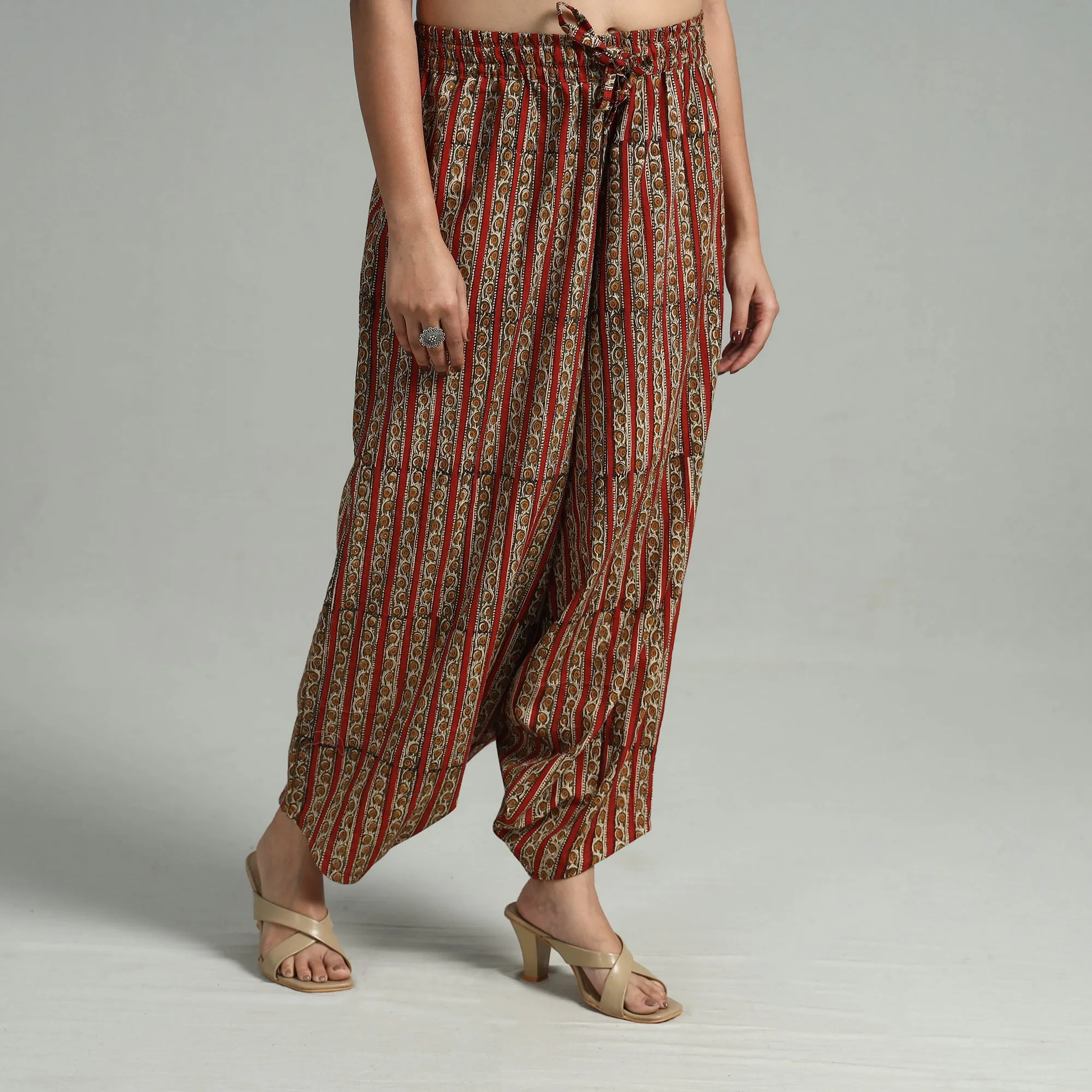 Multicolor - Bagru Block Print Cotton Elasticated Harem Pant 03