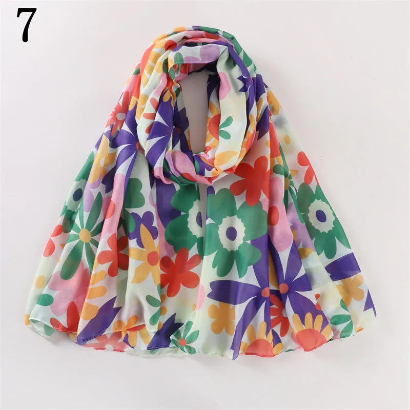 MYP013   Leaf flower printed scarf